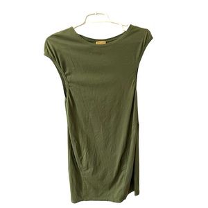 Green Cap Sleeve, Slightly Asymmetrical, Piko 1988 Dress